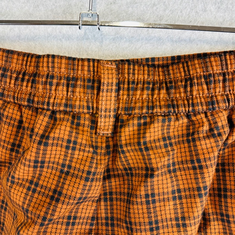 Levi's Womans Small Straight Leg Pants Plaid High Elastic Waist Brown Black - Picture 8 of 12